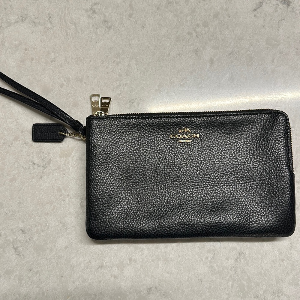 Coach Leather Wallet with Wrist Strap